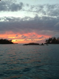 Sunset over some islands