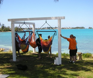 Hammocks overlooking the water