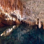 Underground lake in a cave