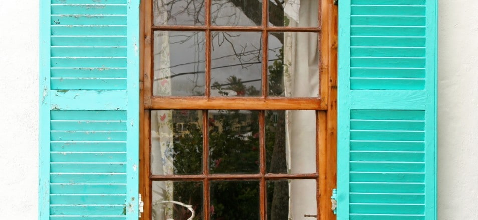 Turquoise Windowsill with Bermuda Cedar Frame